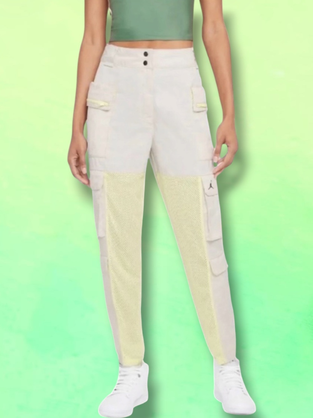 🆕💗NIKE Jordan Heatwave Utility Pants Light Bone, Yellow-Lime • Standard XS • NWT